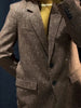 Women's Brown Tweed Blazer with Glitter Detail and a Single-Breasted Front