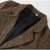 Women's Brown Tweed Blazer with Glitter Detail and a Single-Breasted Front