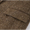 Women's Brown Tweed Blazer with Glitter Detail and a Single-Breasted Front