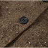 Women's Brown Tweed Blazer with Glitter Detail and a Single-Breasted Front