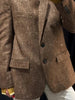 Women's Brown Tweed Blazer with Glitter Detail and a Single-Breasted Front
