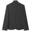 Women's Dark Gray Cropped Asymmetrical Blazer with Long Sleeves