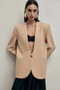 Women's Deep V-Neck Slim-Fit Blazer with Long Sleeves and a Single-Button Front