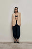 Women's Deep V-Neck Slim-Fit Blazer with Long Sleeves and a Single-Button Front