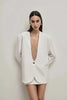 Women's Deep V-Neck Slim-Fit Blazer with Long Sleeves and a Single-Button Front