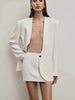 Women's Deep V-Neck Slim-Fit Blazer with Long Sleeves and a Single-Button Front