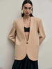 Women's Deep V-Neck Slim-Fit Blazer with Long Sleeves and a Single-Button Front