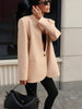 Women's Deep V-Neck Slim-Fit Blazer with Long Sleeves and a Single-Button Front
