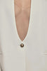 Women's Deep V-Neck Slim-Fit Blazer with Long Sleeves and a Single-Button Front