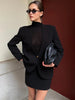 Women's Deep V-Neck Slim-Fit Blazer with Long Sleeves and a Single-Button Front