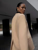Women's Deep V-Neck Slim-Fit Blazer with Long Sleeves and a Single-Button Front