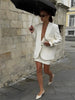 Women's Deep V-Neck Slim-Fit Blazer with Long Sleeves and a Single-Button Front