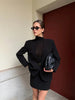 Women's Deep V-Neck Slim-Fit Blazer with Long Sleeves and a Single-Button Front