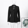 Women's Single-Breasted Blazer with Long Sleeves and Lapels in Black or Gray