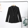 Women's Single-Breasted Blazer with Long Sleeves and Lapels in Black or Gray