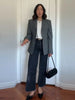 Women's Single-Breasted Blazer with Long Sleeves and Lapels in Black or Gray
