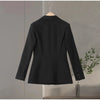 Women's Single-Breasted Blazer with Long Sleeves and Lapels in Black or Gray