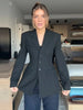 Women's Single-Breasted Blazer with Long Sleeves and Lapels in Black or Gray