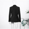 Women's Single-Breasted Blazer with Long Sleeves and Lapels in Black or Gray