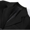 Women's Single-Breasted Blazer with Long Sleeves and Lapels in Black or Gray