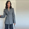 Women's Single-Breasted Blazer with Long Sleeves and Lapels in Black or Gray
