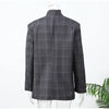 Women's Irregular Plaid Blazer with a Stand Collar and Split Hem