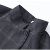 Women's Irregular Plaid Blazer with a Stand Collar and Split Hem in Three Colors