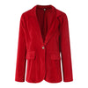 Women's Velvet Blazer with Notched Lapels and a Button Front in Four Colors