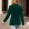 Women's Velvet Blazer with Notched Lapels and a Button Front in Four Colors