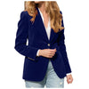 Women's Velvet Blazer with Notched Lapels and a Button Front in Four Colors