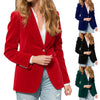 Women's Velvet Blazer with Notched Lapels and a Button Front in Four Colors