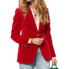 Women's Velvet Blazer with Notched Lapels and a Button Front in Four Colors