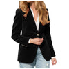 Women's Velvet Blazer with Notched Lapels and a Button Front in Four Colors