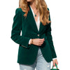 Women's Velvet Blazer with Notched Lapels and a Button Front in Four Colors