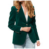Women's Velvet Blazer with Notched Lapels and a Button Front in Four Colors