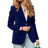 Women's Velvet Blazer with Notched Lapels and a Button Front in Four Colors