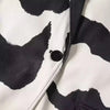 Women's Zebra-Print Short Blazer Coat with Notched Lapels and Long Sleeves