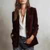 Women's Imitation-Suede Fleece Blazer Jacket for Fall