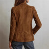 Women's Imitation-Suede Fleece Blazer Jacket for Fall