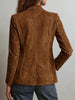 Women's Imitation-Suede Fleece Blazer Jacket for Fall