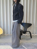 Women's Dark Gray Short Blazer with Shoulder Pads and Notched Lapels