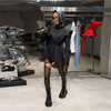 Women's Double-Breasted Stand-Collar Blazer with Long Sleeves in Black or White