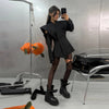 Women's Double-Breasted Stand-Collar Blazer with Long Sleeves in Black or White