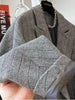 Women's Wool Striped Blazer with Double-Breasted Design