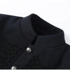 Women's Short Blazer with Shoulder Pads and Patchwork Detail