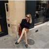 Women's Short Blazer with Shoulder Pads and Patchwork Detail