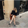 Women's Short Blazer with Shoulder Pads and Patchwork Detail