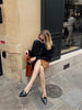 Women's Short Blazer with Shoulder Pads and Patchwork Detail