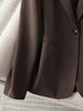 Women's Brown Slim Fit Blazer with Notched Lapels and a Single Button Front for Spring and Autumn