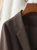 Women's Brown Slim Fit Blazer with Notched Lapels and a Single Button Front for Spring and Autumn